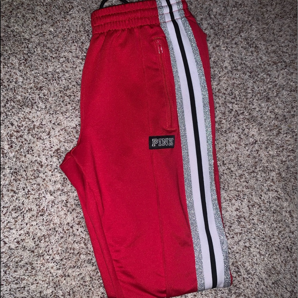 VS Pink skinny red track pant
